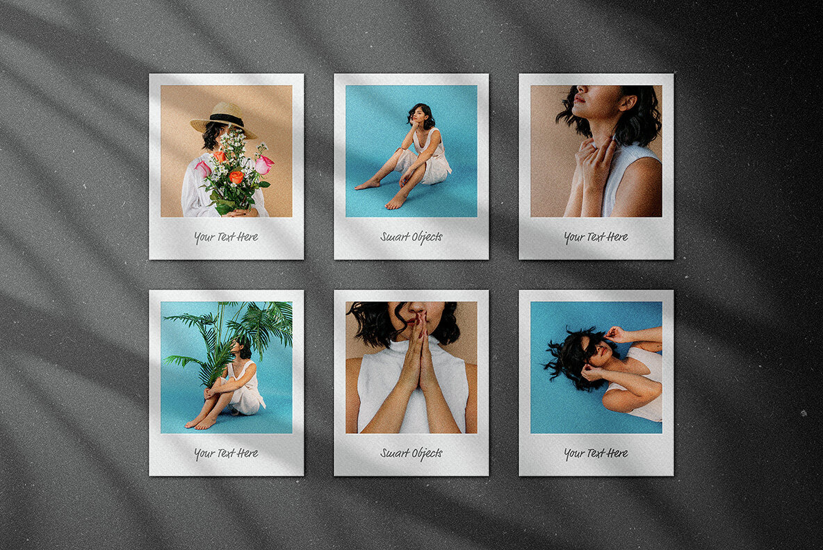 Instant Polaroid Frame Mockups Collection 9