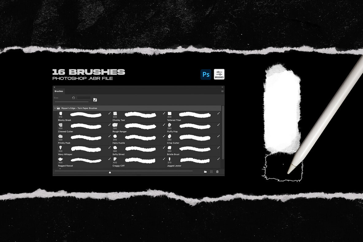 Rippers Edge Torn Paper Brushes 2