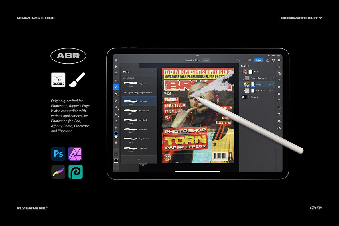 Rippers Edge Torn Paper Brushes 6