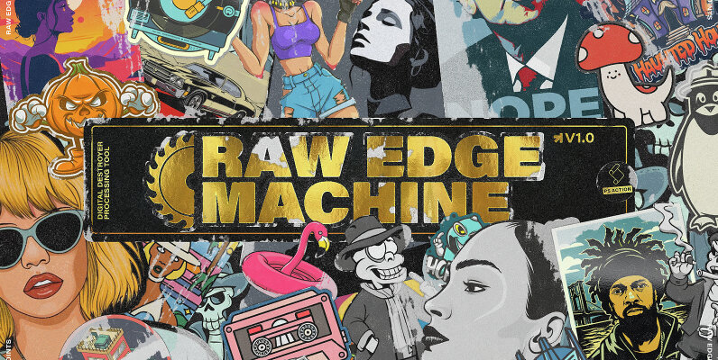 Raw Edge Sticker Poster Machine