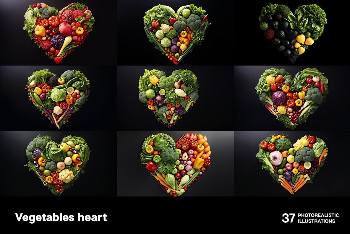 Vegetables Hearts 2