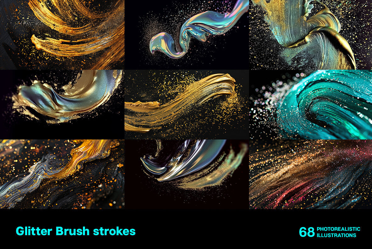 Glitter brush strokes 2