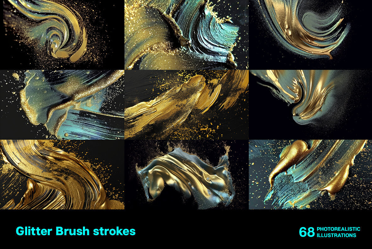 Glitter brush strokes 3