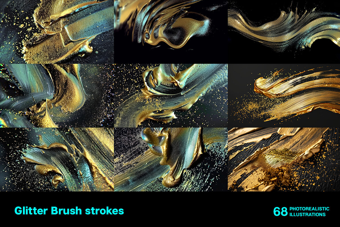 Glitter brush strokes 4