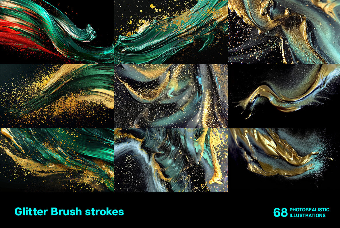 Glitter brush strokes 5