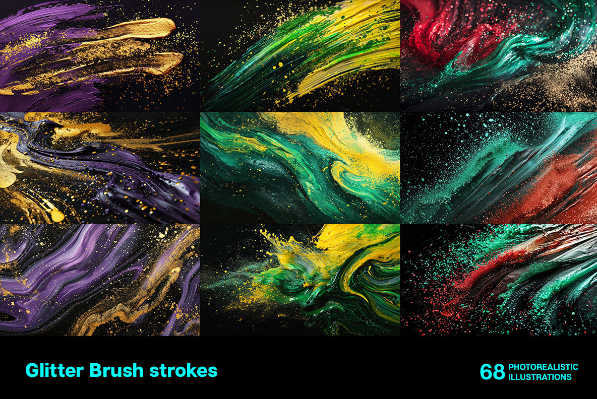 Glitter brush strokes 6
