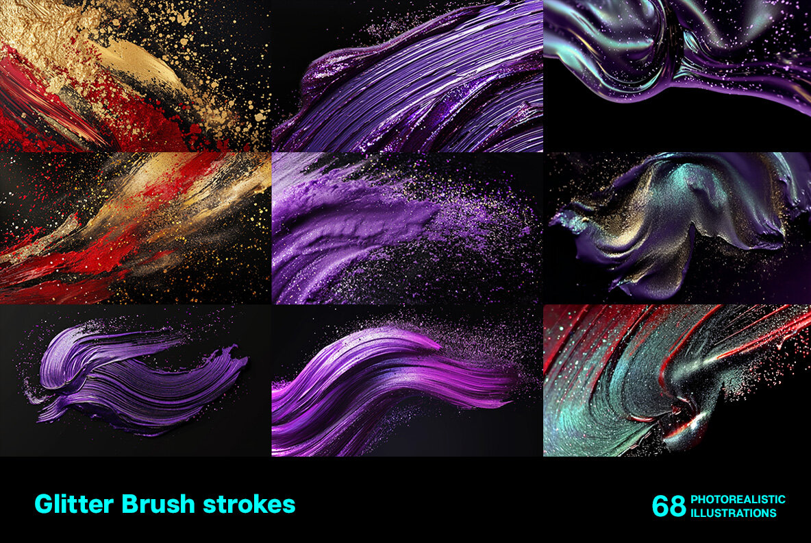 Glitter brush strokes 7
