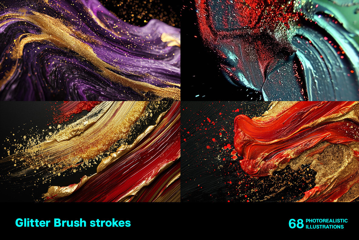 Glitter brush strokes 8