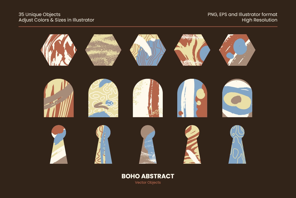 Boho Abstract Vector Objects 2