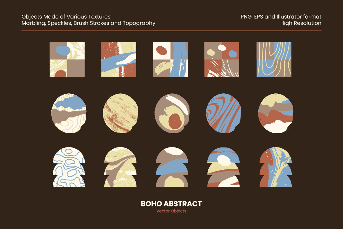 Boho Abstract Vector Objects 3