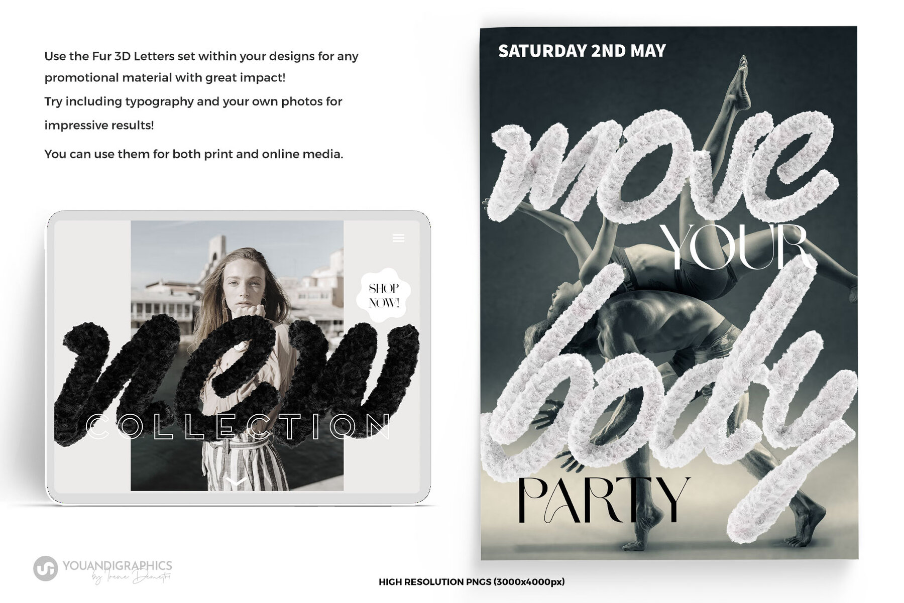 Fur 3D Lettering Set 9