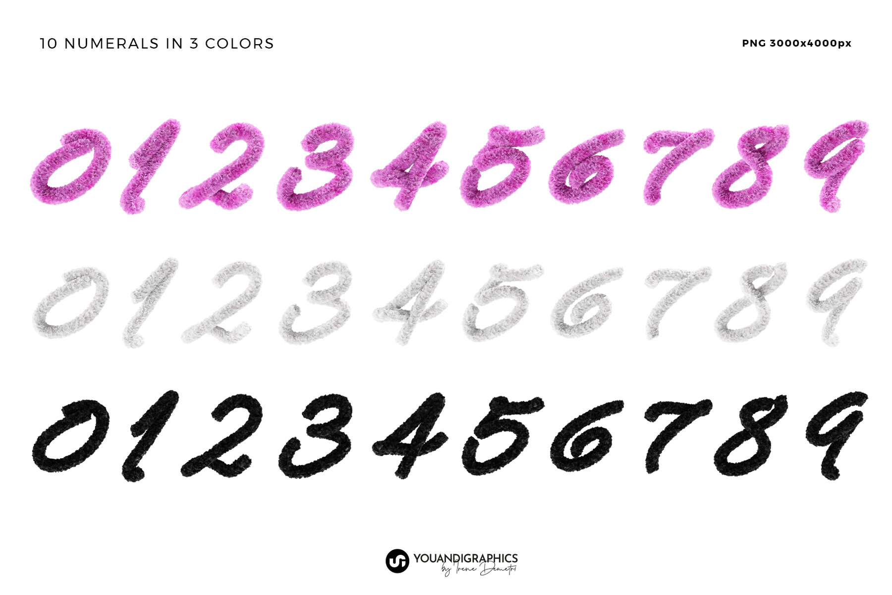 Fur 3D Lettering Set 14