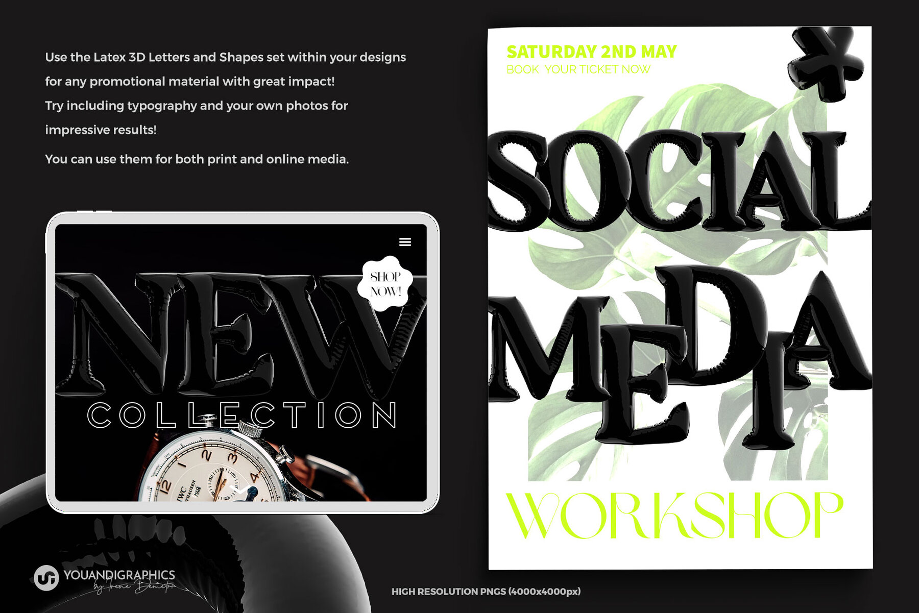 Latex 3D Lettering Set 7