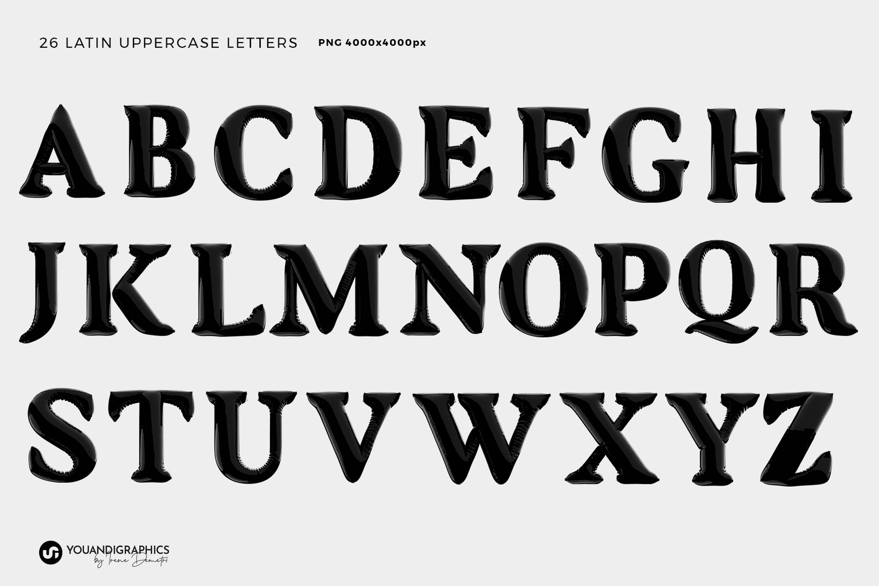 Latex 3D Lettering Set 10