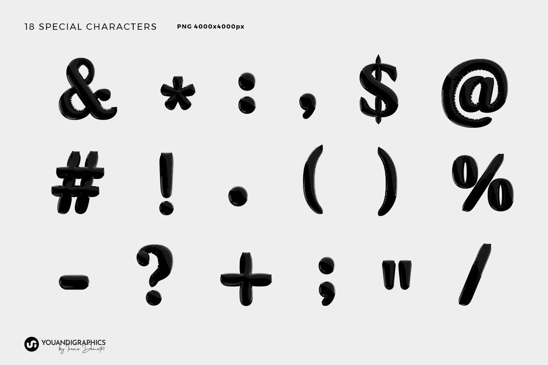 Latex 3D Lettering Set 12