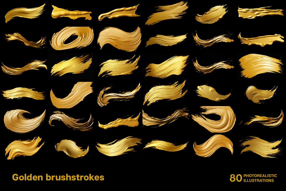 Golden brush strokes on black 6