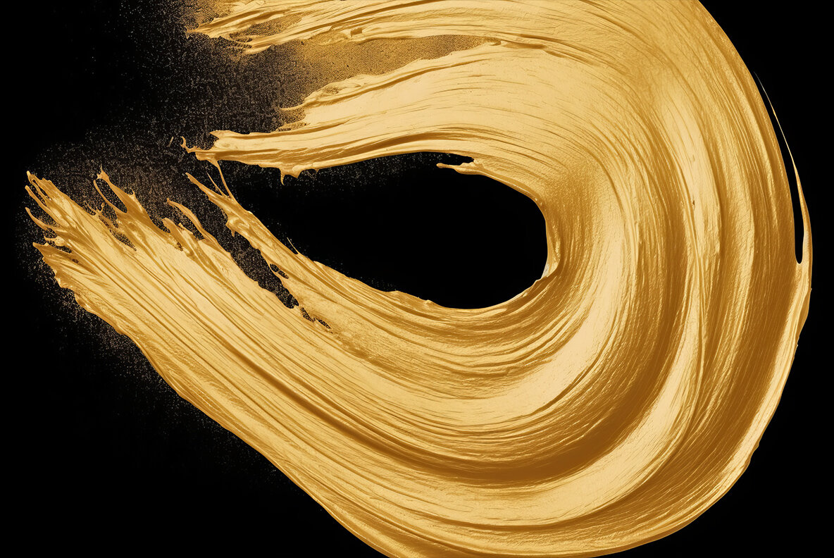 Golden brush strokes on black 9