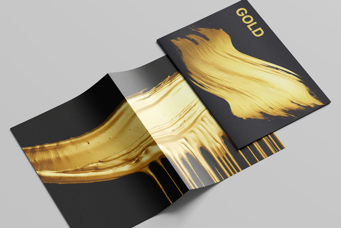 Golden brush strokes on black 10