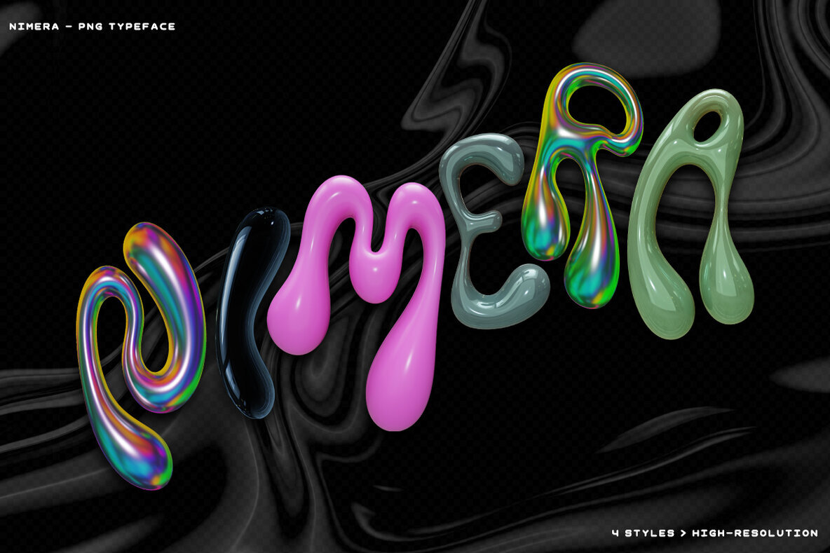 Nimera   Chrome  Holographic Letters 1