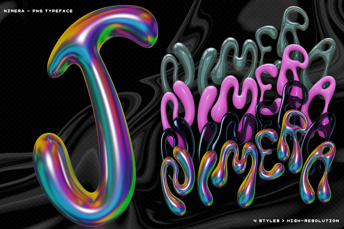 Nimera   Chrome  Holographic Letters 2