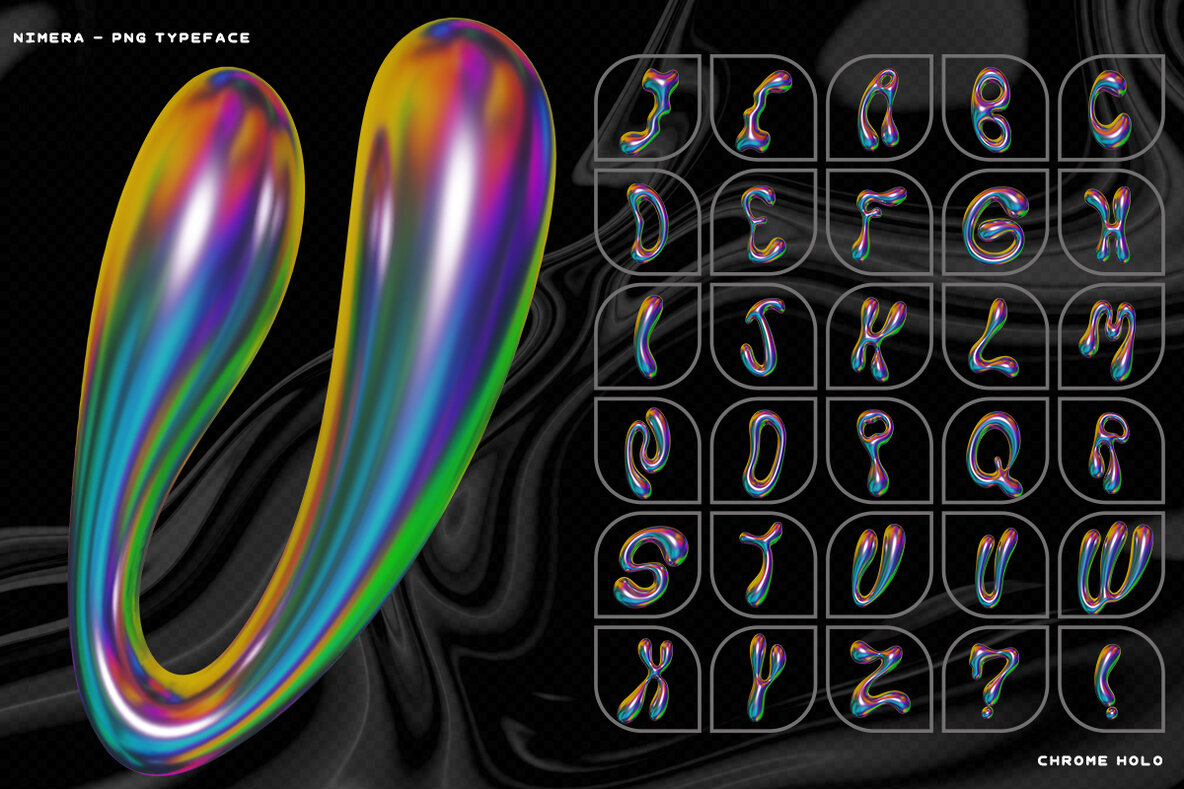 Nimera   Chrome  Holographic Letters 4