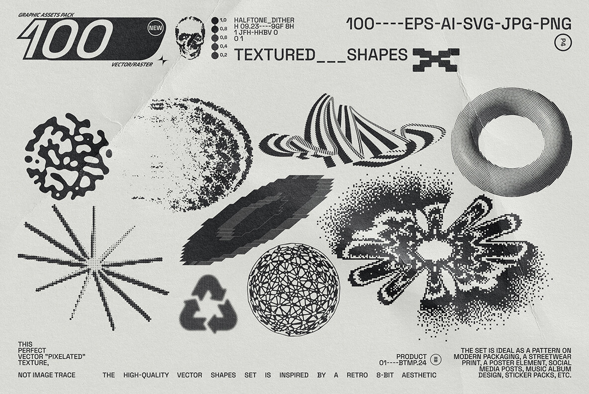 100 Textured Abstract Shapes 4