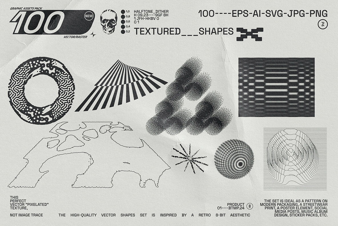 100 Textured Abstract Shapes 5