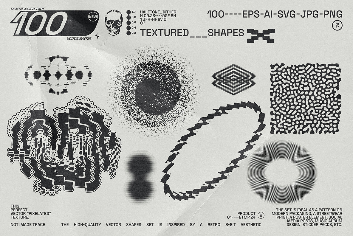 100 Textured Abstract Shapes 6