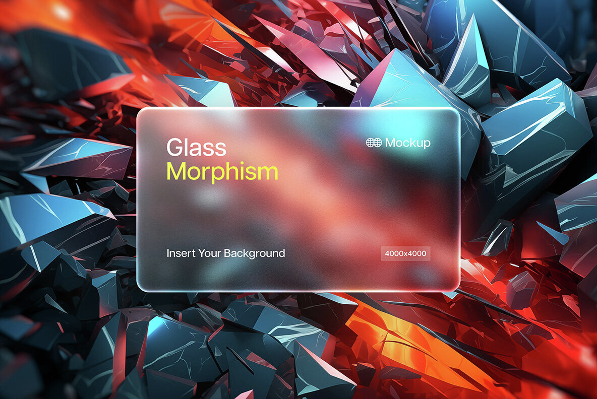 Glass Morphism Frosted Mockups 3