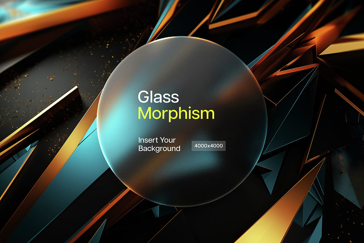 Glass Morphism Frosted Mockups 4