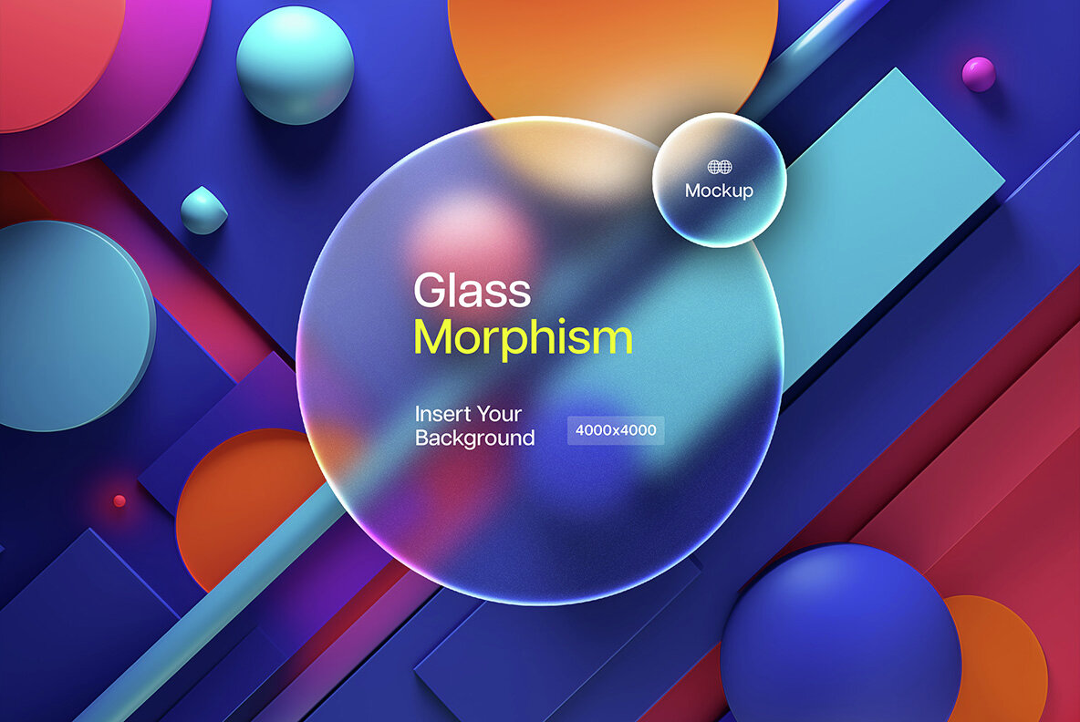 Glass Morphism Frosted Mockups 7