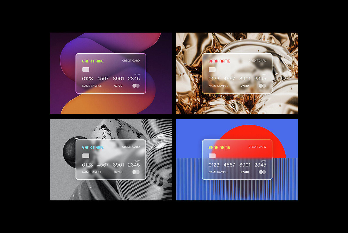 Glass Morphism Frosted Mockups 8