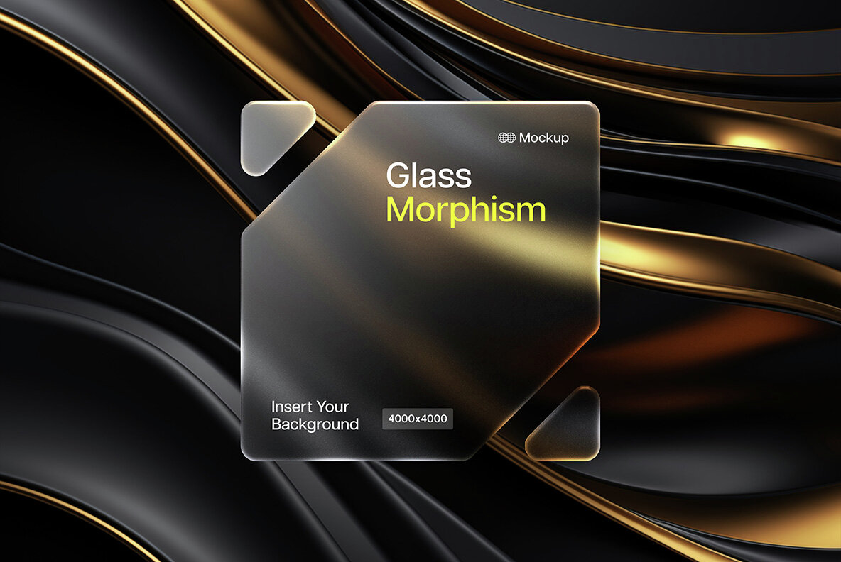 Glass Morphism Frosted Mockups 10