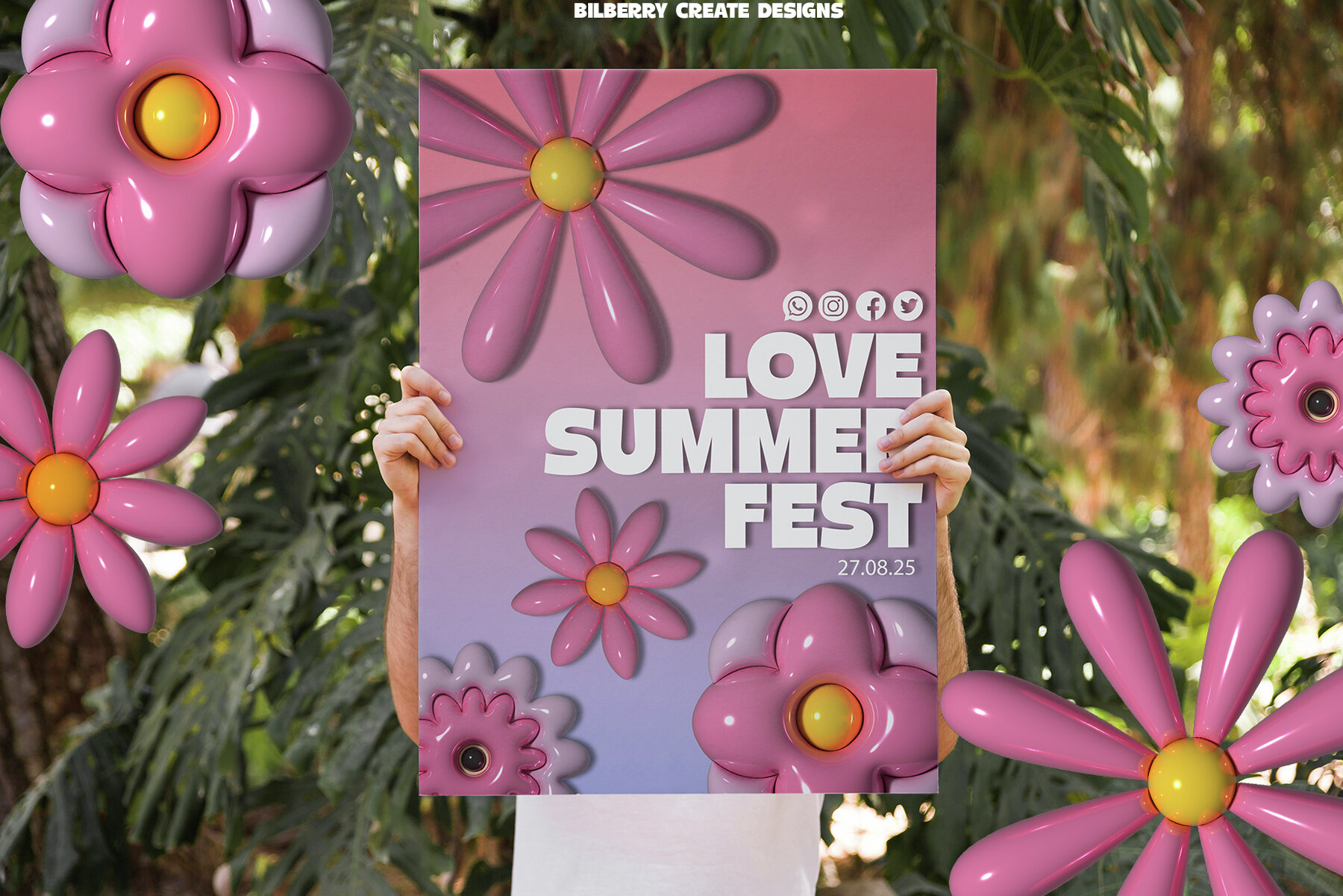 Flowers Powers 3D art set 6