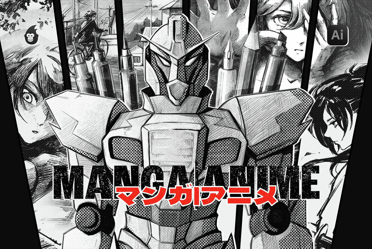 Manga And Anime Brushes Starter Pack For Illustrator 1