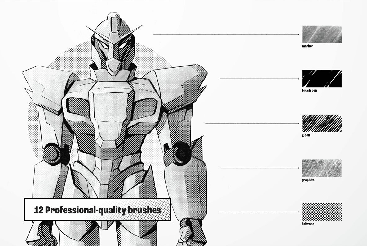 Manga And Anime Brushes Starter Pack For Illustrator 9