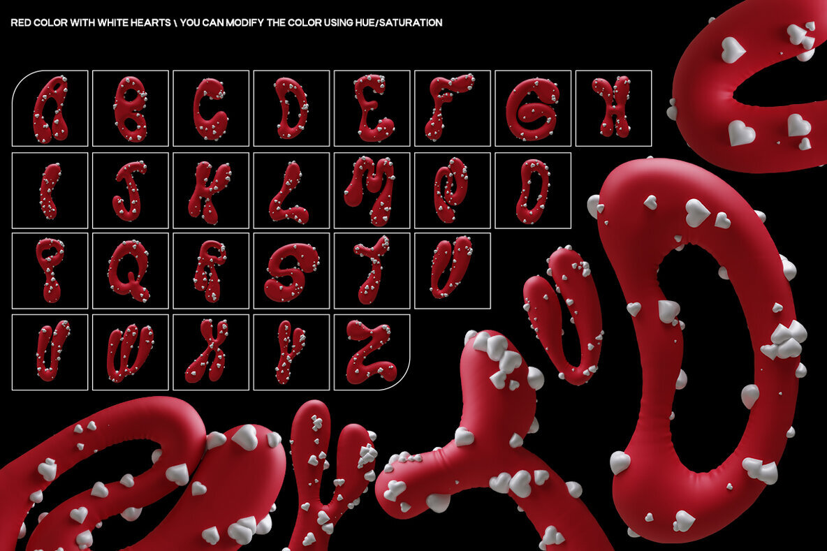 Love   3D PNG Letters 2