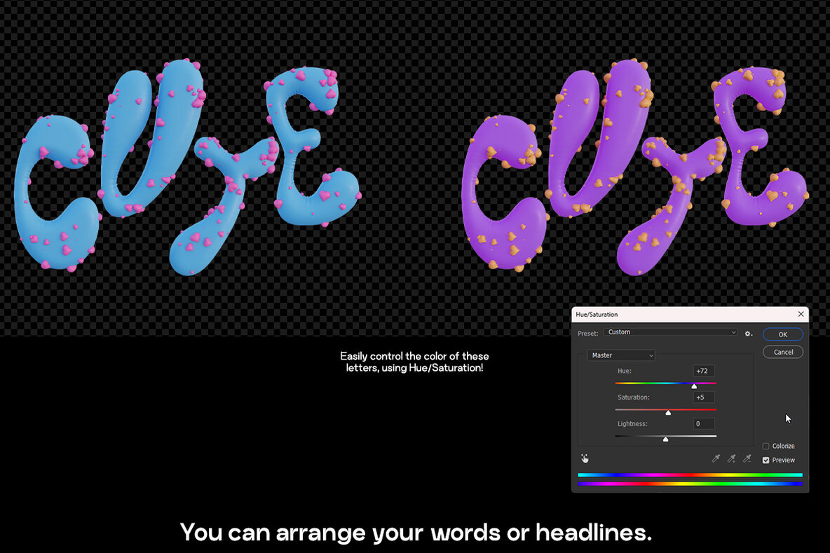 Love   3D PNG Letters 4