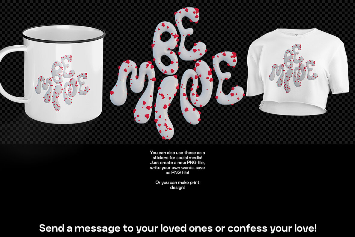 Love   3D PNG Letters 5