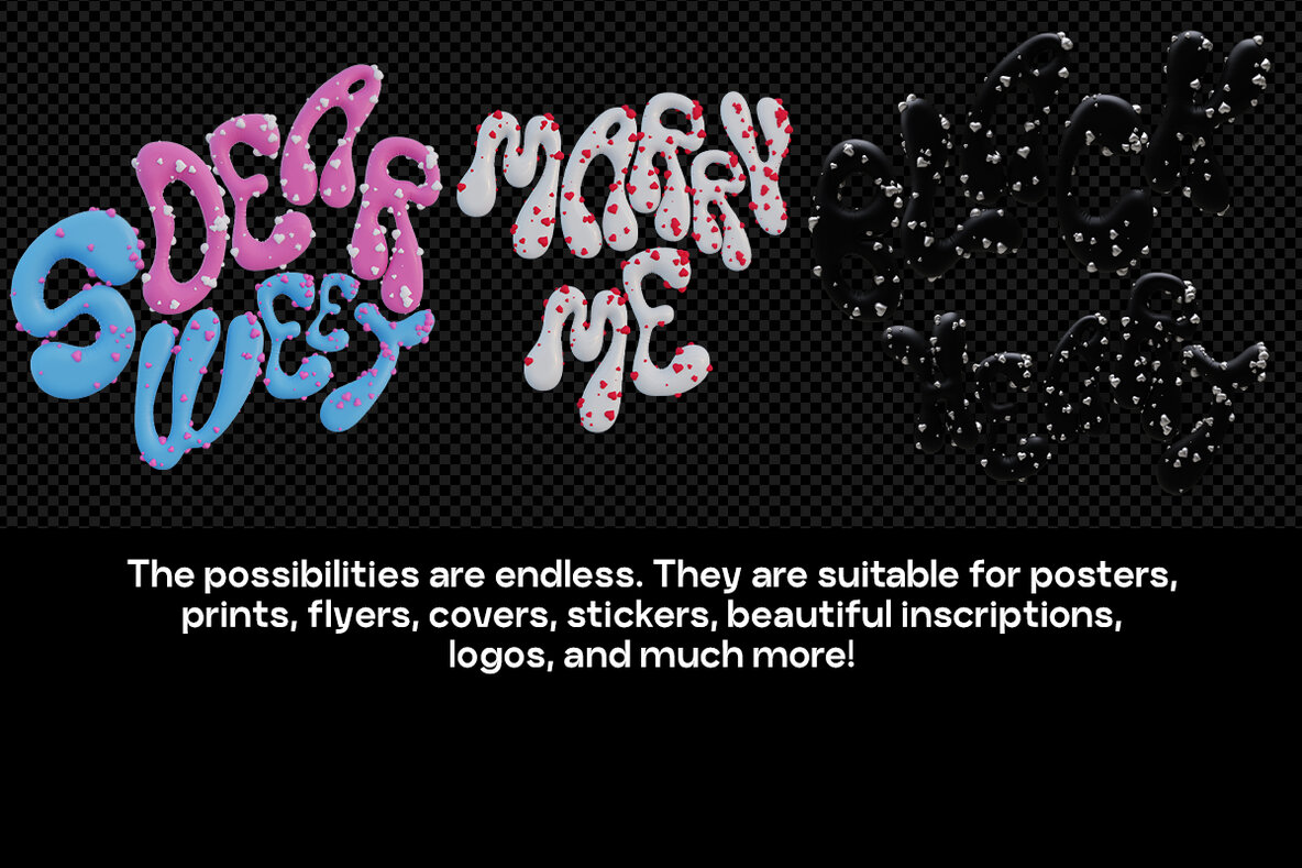 Love   3D PNG Letters 6