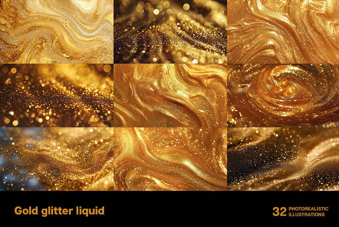 Gold glitter liquid 2