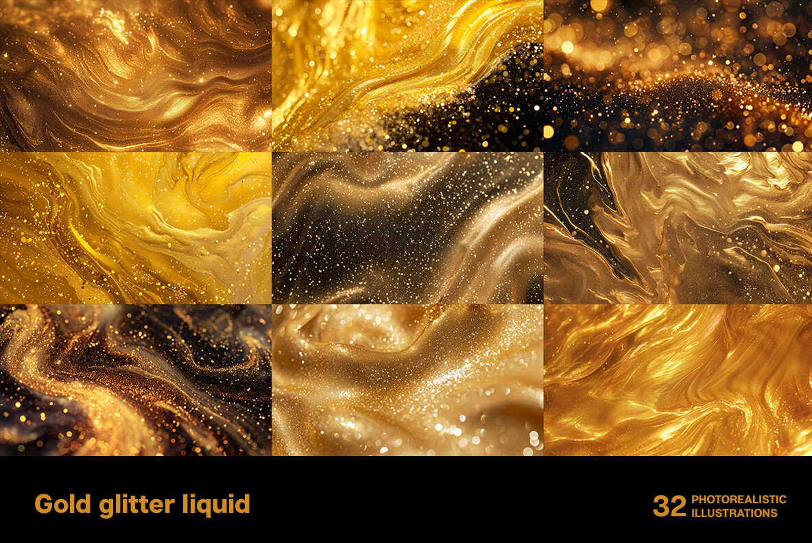 Gold glitter liquid 3
