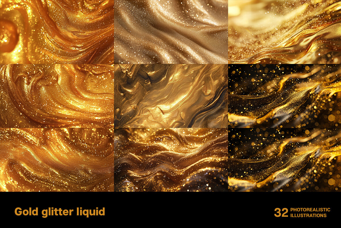 Gold glitter liquid 4