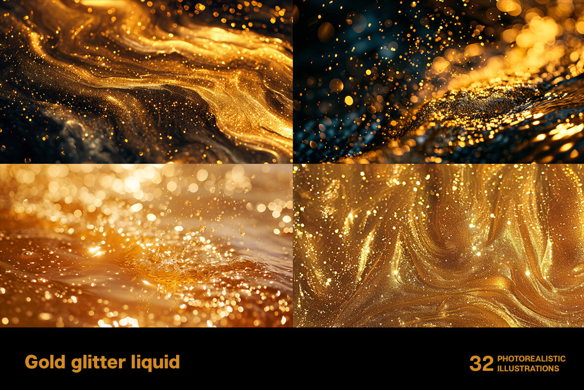 Gold glitter liquid 5