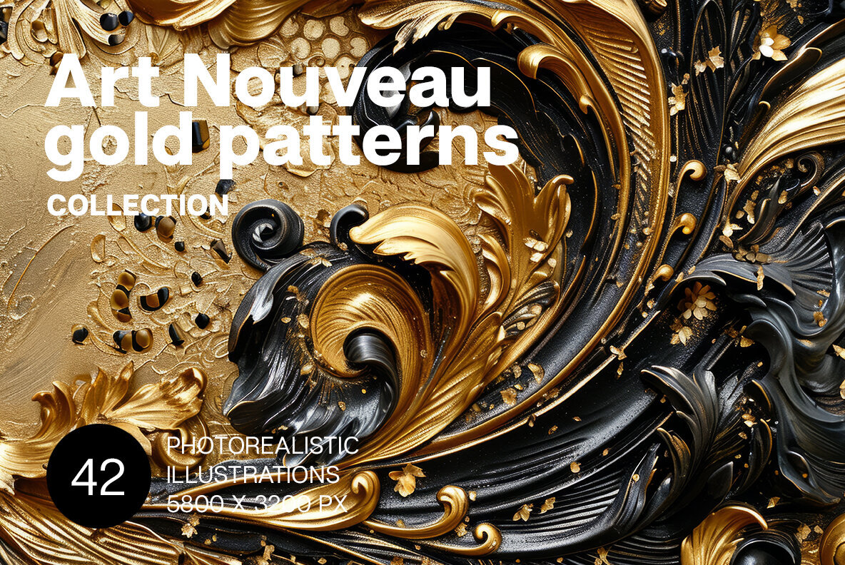 Art Nouveau Gold Patterns 1
