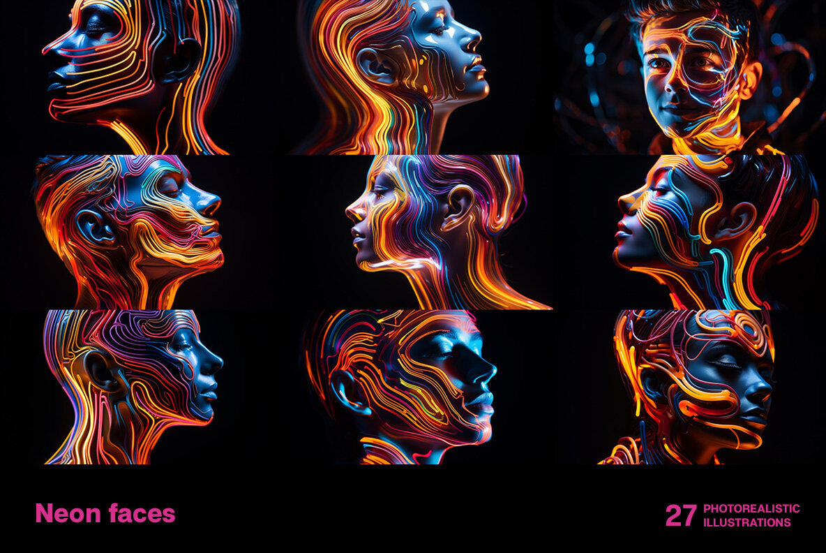 Neon faces 3
