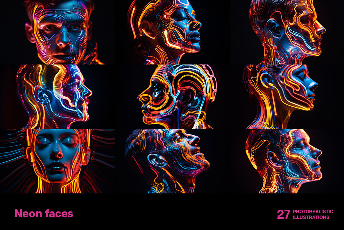 Neon faces 4
