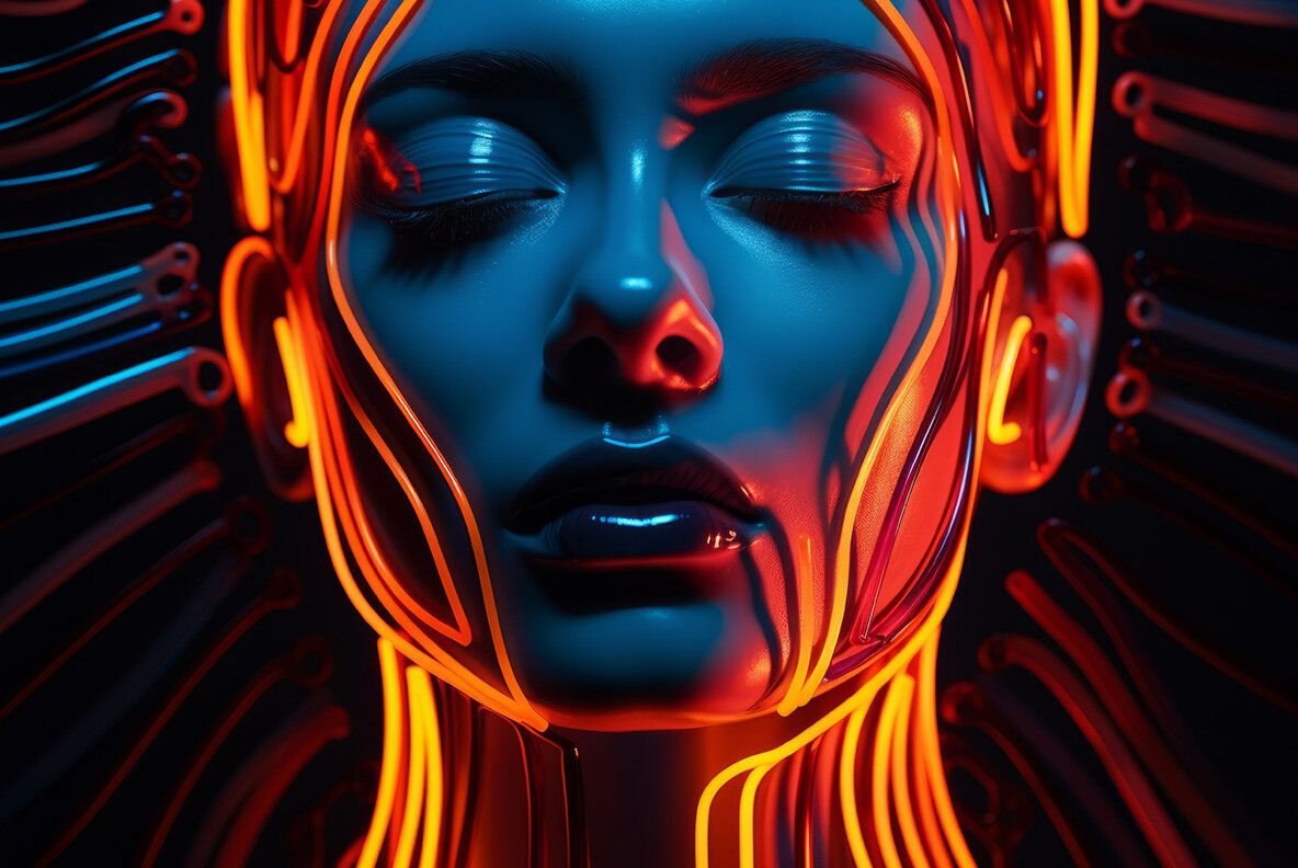 Neon faces 6