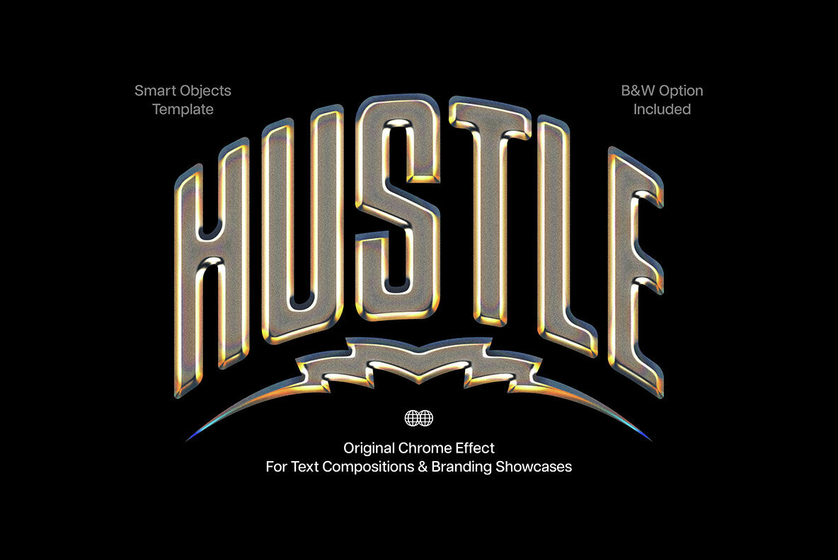 Glossy Chrome Logo Mockup 1