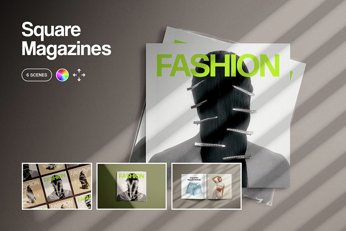 Square Magazine Mockups Collection 1